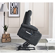 Dark gray fabric electric power lift recliner chair with massage and usb charge ports by La Spezia additional picture 4