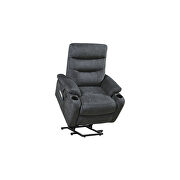 Dark gray fabric electric power lift recliner chair with massage and usb charge ports by La Spezia additional picture 6