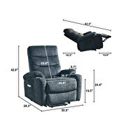 Dark gray fabric electric power lift recliner chair with massage and usb charge ports by La Spezia additional picture 8