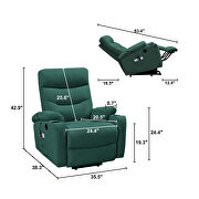 Green fabric electric power lift recliner chair with massage and usb charge ports by La Spezia additional picture 9