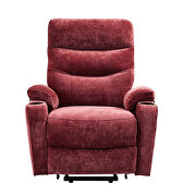 Red fabric electric power lift recliner chair with massage and usb charge ports by La Spezia additional picture 3