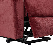 Red fabric electric power lift recliner chair with massage and usb charge ports by La Spezia additional picture 5