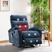 Blue fabric electric power lift recliner chair with massage and usb charge ports by La Spezia additional picture 3