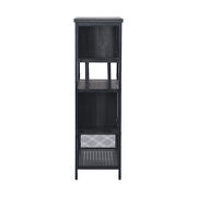 Black/ gray industrial wood and metal bar cabinet with wine rack by La Spezia additional picture 8