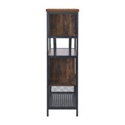 Brown mix industrial wood and metal bar cabinet with wine rack by La Spezia additional picture 4