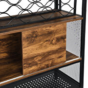 Brown mix industrial wood and metal bar cabinet with wine rack by La Spezia additional picture 8
