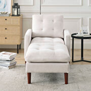 Modern beige fabric tufted chair with ottoman by La Spezia additional picture 4