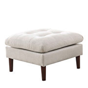 Modern beige fabric tufted chair with ottoman by La Spezia additional picture 10