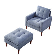 Modern blue fabric tufted chair with ottoman by La Spezia additional picture 11
