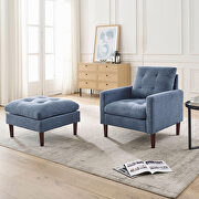 Modern blue fabric tufted chair with ottoman by La Spezia additional picture 4