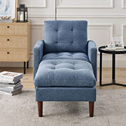 Modern blue fabric tufted chair with ottoman by La Spezia additional picture 5