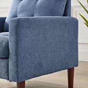 Modern blue fabric tufted chair with ottoman by La Spezia additional picture 6