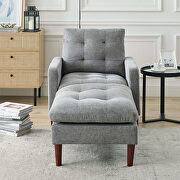 Modern gray fabric tufted chair with ottoman by La Spezia additional picture 4
