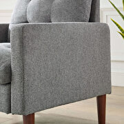 Modern gray fabric tufted chair with ottoman by La Spezia additional picture 5