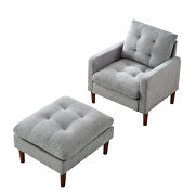 Modern gray fabric tufted chair with ottoman by La Spezia additional picture 10