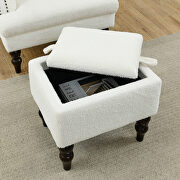 White teddy fabric deep buttons tufted chesterfield accent chair with ottoman by La Spezia additional picture 6