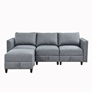Gray fabric modular l-shaped convertible sofa with reversible chaise by La Spezia additional picture 4