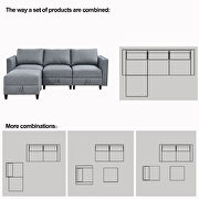 Gray fabric modular l-shaped convertible sofa with reversible chaise by La Spezia additional picture 5