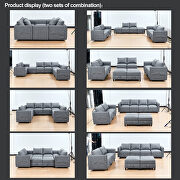 Gray fabric modular l-shaped convertible sofa with reversible chaise and ottomans by La Spezia additional picture 3
