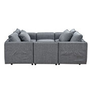 Gray fabric modular l-shaped convertible sofa with reversible chaise and ottomans by La Spezia additional picture 4