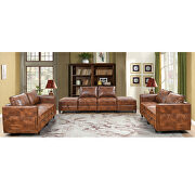 Brown tech cloth modular combination sofa with reversible storage seat by La Spezia additional picture 2