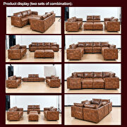 Brown tech cloth modular combination sofa with reversible storage seat by La Spezia additional picture 3