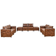 Brown tech cloth modular combination sofa with reversible storage seat by La Spezia additional picture 6