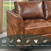 Brown tech cloth modular combination sofa with reversible storage seat by La Spezia additional picture 7