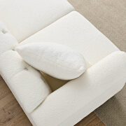 White teddy fabric tufted chesterfield sofa with rolled arms and nailhead by La Spezia additional picture 3
