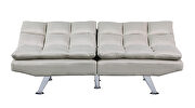 Beige fabric relax futon sofa bed with metal chrome legs by La Spezia additional picture 6