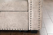 Beige velvet reversible sleeper sectional nailheaded sofa with storage by La Spezia additional picture 2