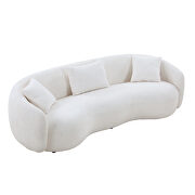 Mid century modern boucle fabric sofa in white by La Spezia additional picture 5