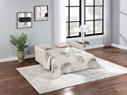 Beige microfiber upholstery sofa 2-seat sofa bed with 2 pillow by La Spezia additional picture 2