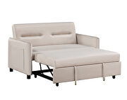 Beige microfiber upholstery sofa 2-seat sofa bed with 2 pillow by La Spezia additional picture 4
