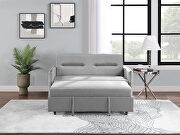 Gray microfiber upholstery sofa 2-seat sofa bed with 2 pillow by La Spezia additional picture 3