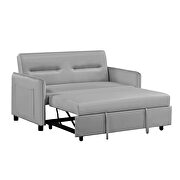 Gray microfiber upholstery sofa 2-seat sofa bed with 2 pillow by La Spezia additional picture 7