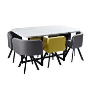 7-piece dining set: marble table top and 6 chairs additional photo 2 of 17