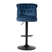 Fashion navy blue fabric adjustable bar chair (set of 2) additional photo 3 of 13