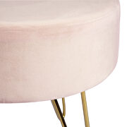 Pink and gold decorative round shaped ottoman with metal legs by La Spezia additional picture 11