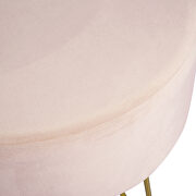 Pink and gold decorative round shaped ottoman with metal legs by La Spezia additional picture 4