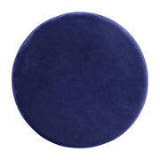Dark blue and gold decorative round shaped ottoman with metal legs by La Spezia additional picture 8
