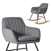 Dark gray fabric rocking chair by La Spezia additional picture 2