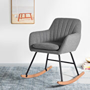 Dark gray fabric rocking chair by La Spezia additional picture 12
