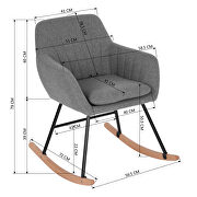 Dark gray fabric rocking chair by La Spezia additional picture 9