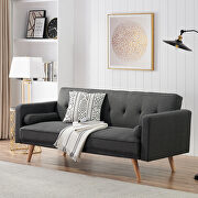 Dark gray fabric upholstery folding sofa additional photo 2 of 7