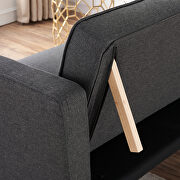 Dark gray fabric upholstery folding sofa additional photo 5 of 7