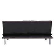 Brown leather multifunctional double folding sofa bed for office with coffee table by La Spezia additional picture 8