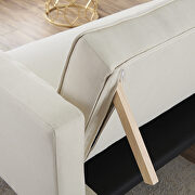 Beige linen double corner folding sofa bed by La Spezia additional picture 2