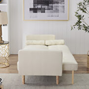 Beige linen double corner folding sofa bed by La Spezia additional picture 3