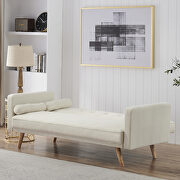 Beige linen double corner folding sofa bed by La Spezia additional picture 4